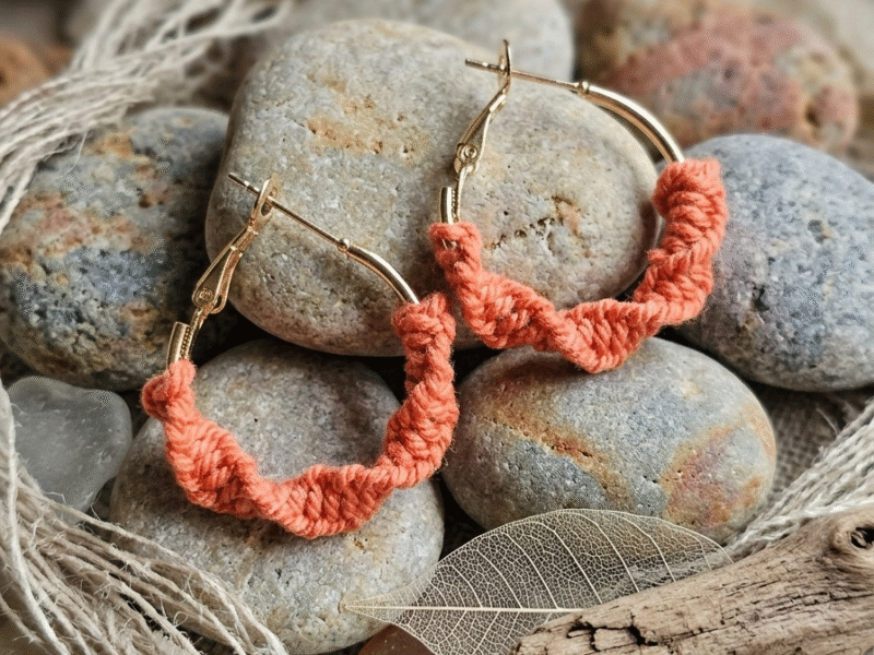 Créoles texturées Macramé