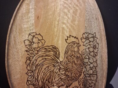 Gravure sur verre et bois fait main