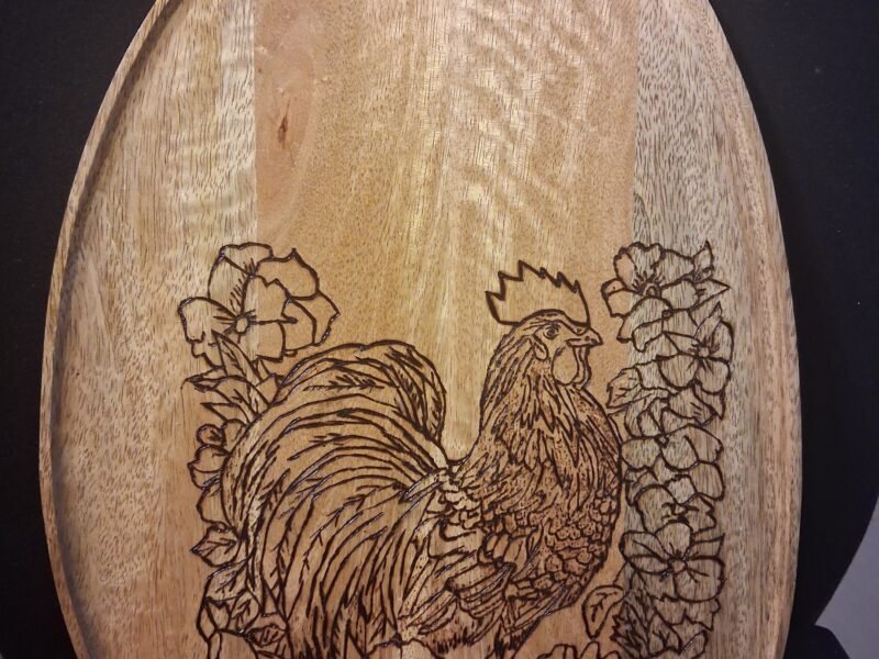 Gravure sur verre et bois fait main