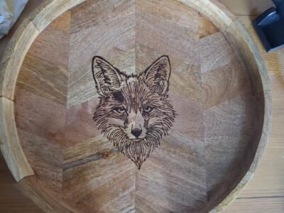 Gravure sur verre et bois fait main