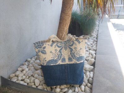 Cabas toile de Jouy & jean