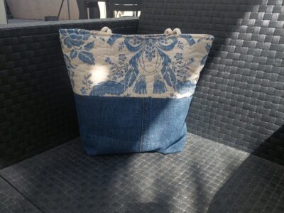 Cabas toile de Jouy & jean