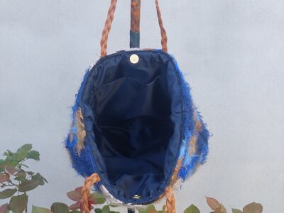 Sac cabas bleu chine upcyclé