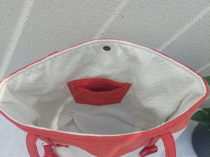 Sac Cabas Bicolore Rouge et Blanc en Jean