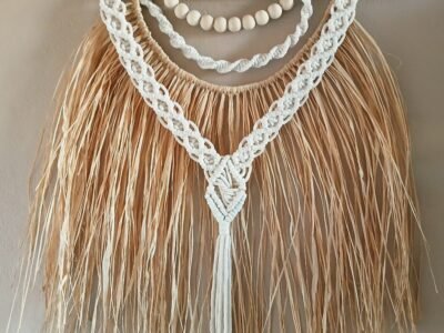 Tenture murale en macramé