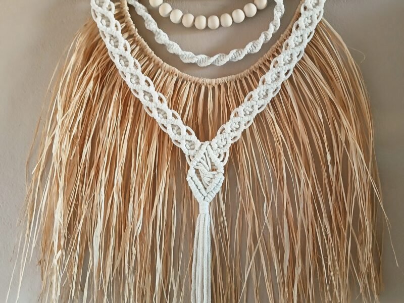 Tenture murale en macramé