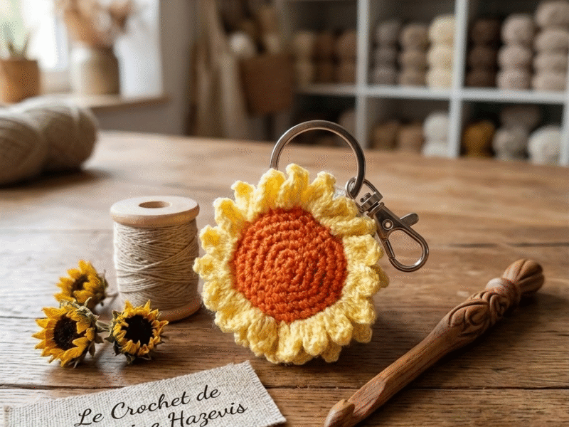 TOURNESOL ORANGE EN PORTE CLÉ