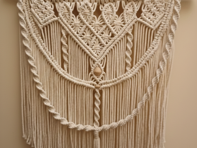 Tenture murale en macramé