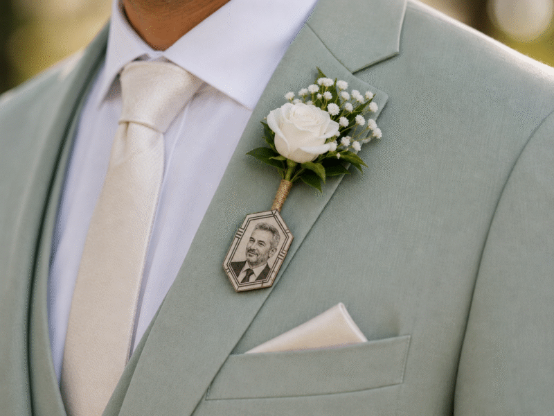 Broche et médaillon de bouquet