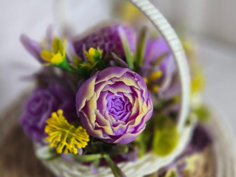 Bouquet éternel de bougies/fondants parfumés en cire végétale et parfum de Grasse