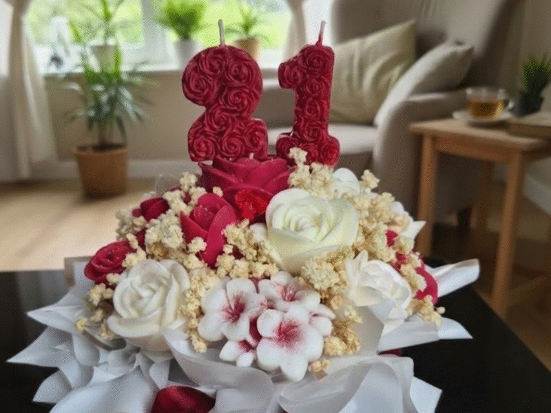 Bougie et Bouquet parfumé