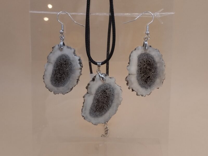 Boucles d'oreilles et pendentifs en bois de cerf