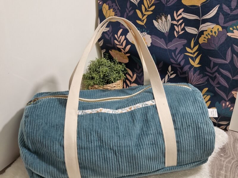 Sac Bowling personnalisé en velours – sac enfant / sac week-end / sac de sport – cadeau naissance ou anniversaire – fait main en Franc