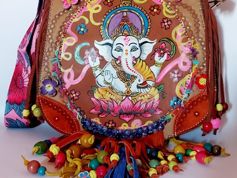 Sac besace en cuir à bandoulière Ganesh