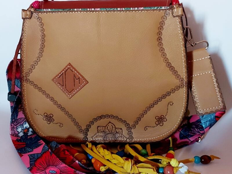 Sac besace en cuir à bandoulière Ganesh