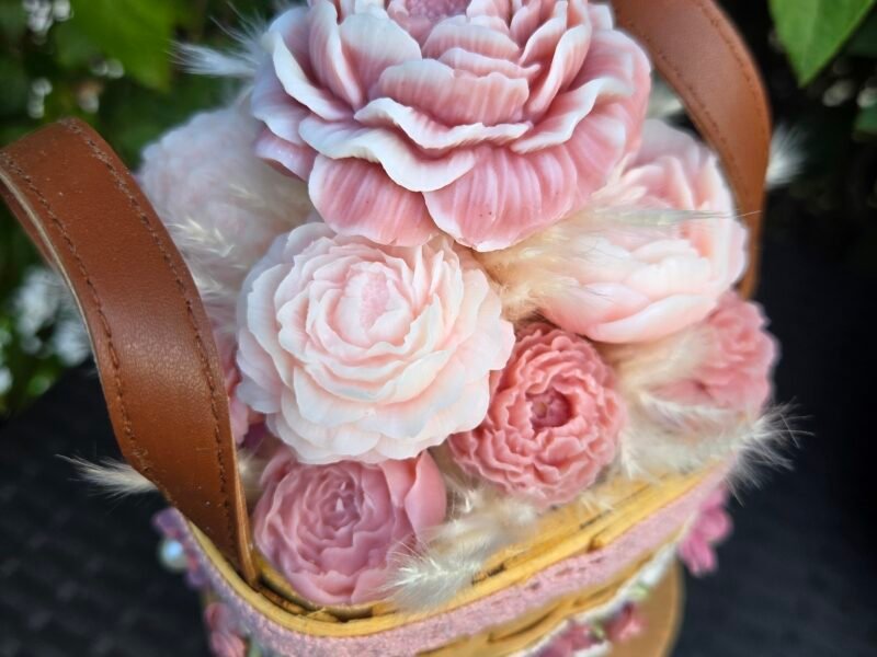 Bouquet éternel de bougies/fondants parfumés en cire végétale et parfum de Grasse