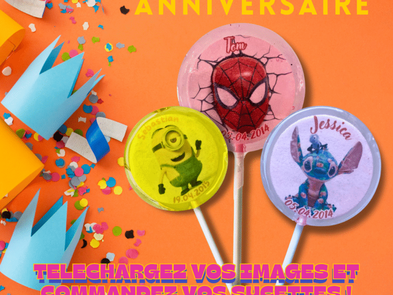 Sucettes personnalisées sans sucre