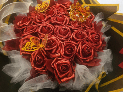 Bouquet rose pailletée