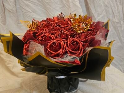Bouquet rose pailletée