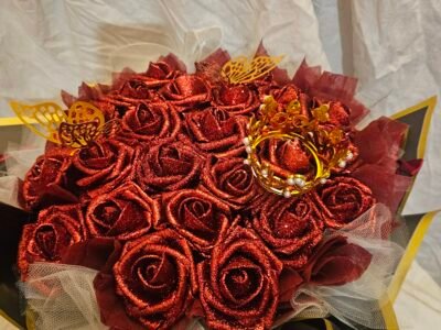 Bouquet rose pailletée