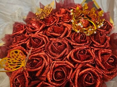 Bouquet rose pailletée