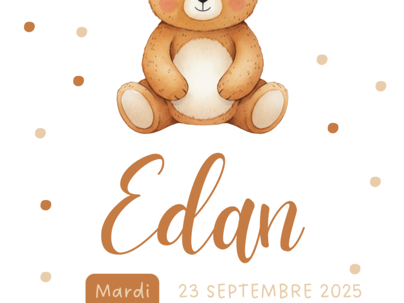 Affiche personnalisée ourson