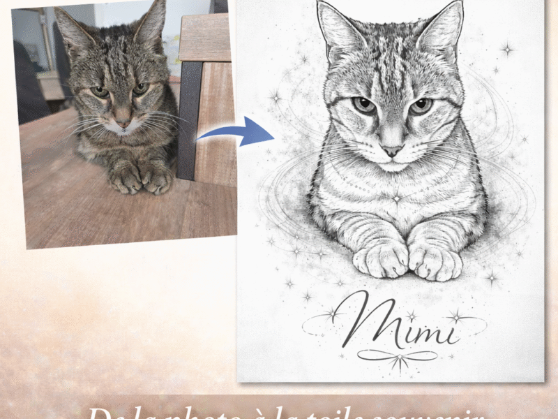 Toiles souvenirs personnalisées – Portraits d’animaux à partir de vos photos