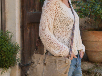 Sac bandoulière jean & kilim