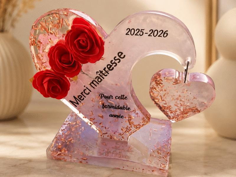 Cœur “Merci maîtresse” personnalisé
