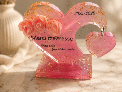 Cœur “Merci maîtresse” personnalisé
