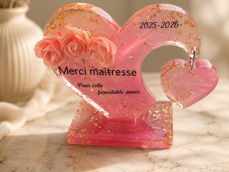 Cœur “Merci maîtresse” personnalisé