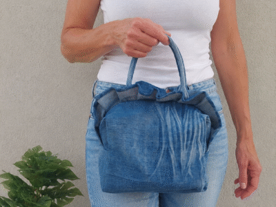 Petit sac porté main jean volant