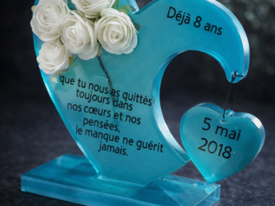 Les cœurs personnalisés en résine 25 euros ( Hors frais d'envoie )