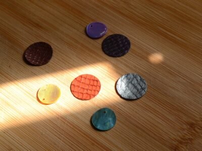 boucle d'oreilles cuir de saumon