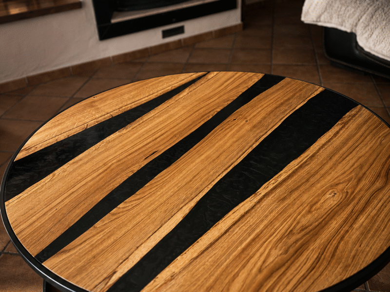 Meuble et objet déco sur mesure en bois massif et résine epoxy