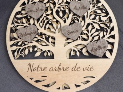 🌳 Notre Arbre de Vie Personnalisé ❤️ fabrication artisanale en bois de tilleul (15€)