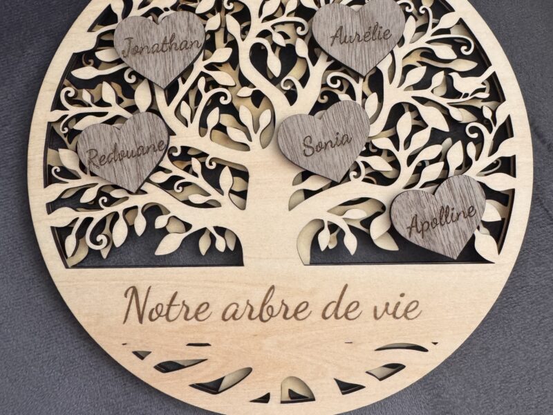 🌳 Notre Arbre de Vie Personnalisé ❤️ fabrication artisanale en bois de tilleul (15€)