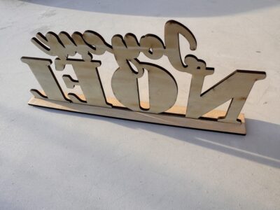 Décoration de table « Joyeux Noël » en bois de tilleul, fabrication artisanale