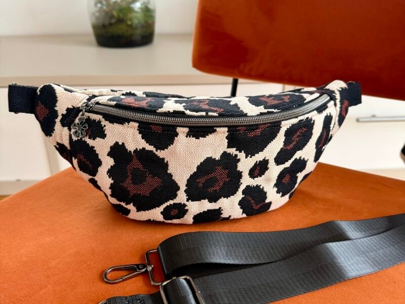 Sac banane en tissu jacquard léopard 🐆