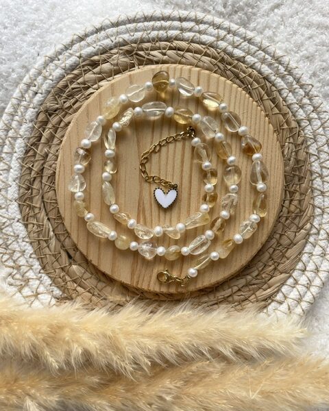 Collier/Bracelet AURA de CITRINE - Bijou 3 en 1