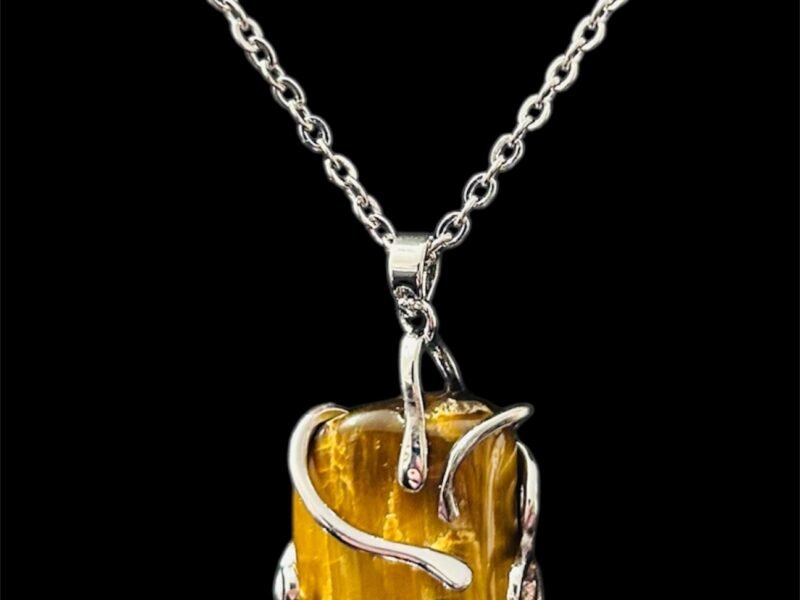 Collier véritable pierre œil de tigre