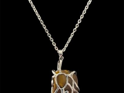 Collier véritable pierre œil de tigre