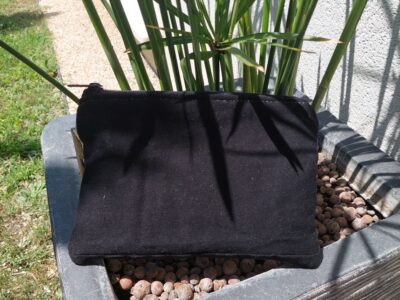 Pochette sac Jean Noir & Nœud Satin Crème