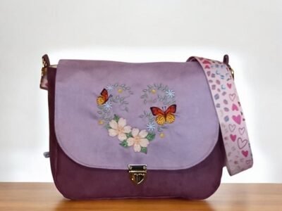 Sac à bandoulière "Coeur de papillons"