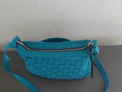 Sac bandoulière Jean Turquoise Tressé