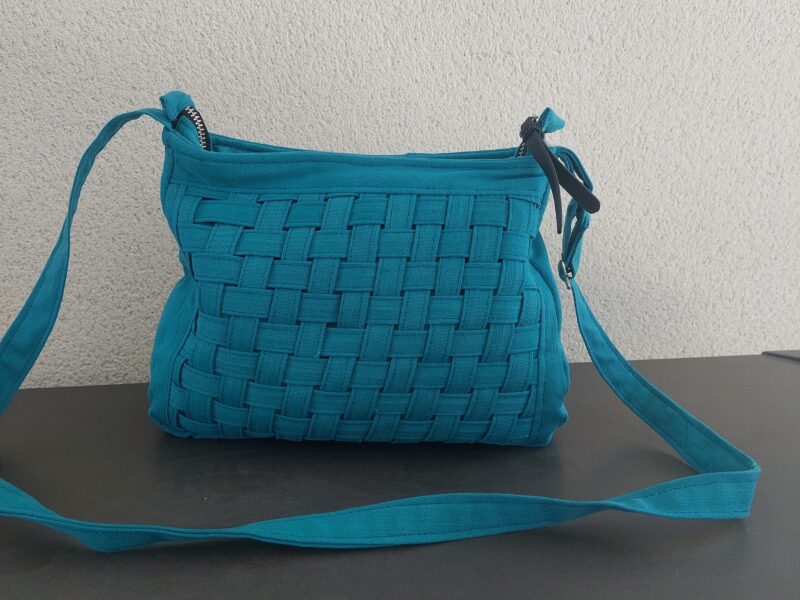 Sac bandoulière Jean Turquoise Tressé