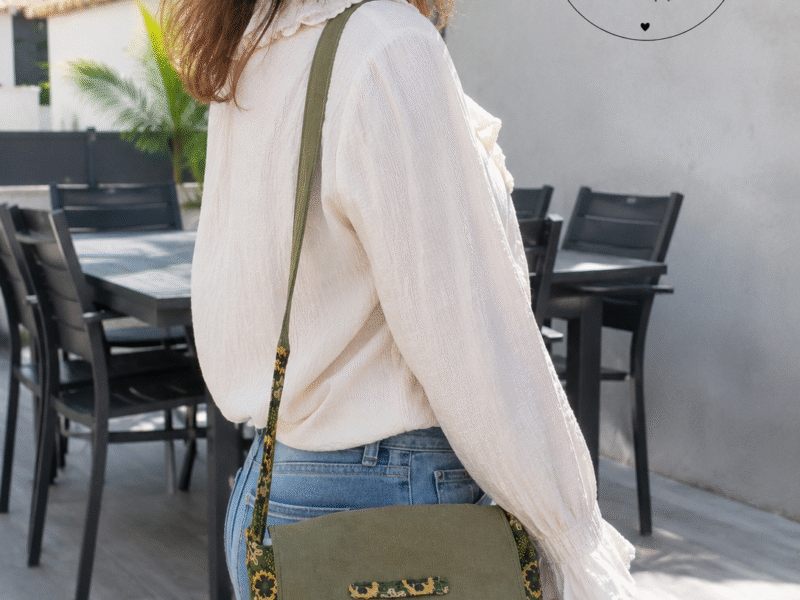 Sac bandoulière Jean Vert & Fleuri Vert Doré