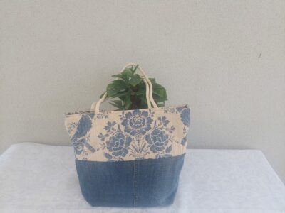 Cabas toile de Jouy & jean