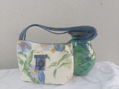 Sac porte épaule floral & denim
