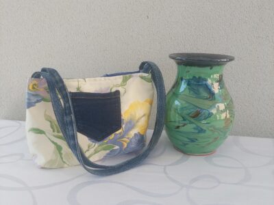 Sac porte épaule floral & denim